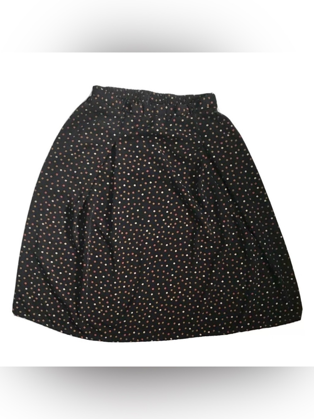Vintage Black Orange Beige Polka Dot Skirt Fits S M Whimsigoth Halloween Autumn